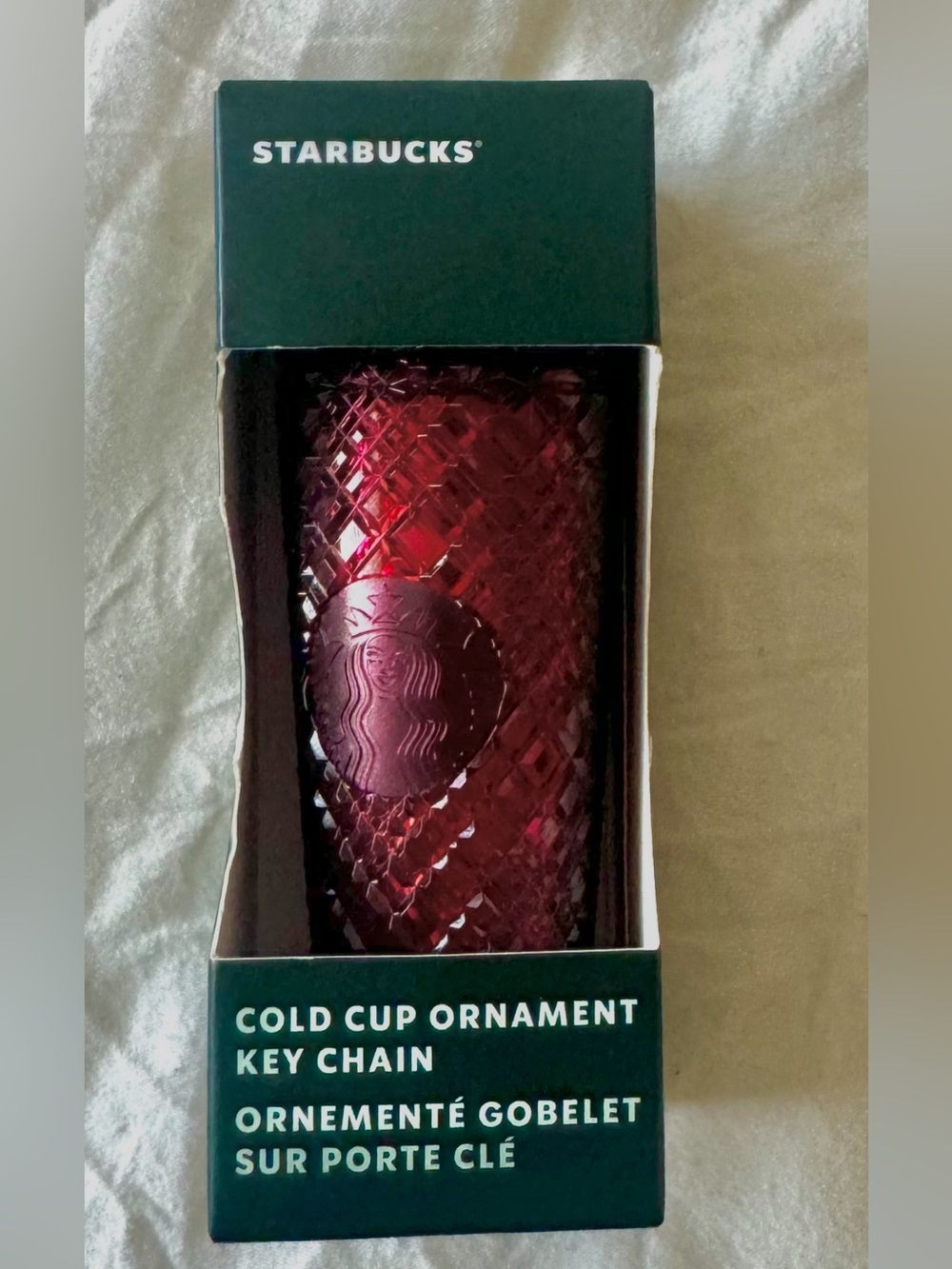 Starbucks Cold Cup Ornament Key Chain Red/Merlot Jewel‎ Tumbler